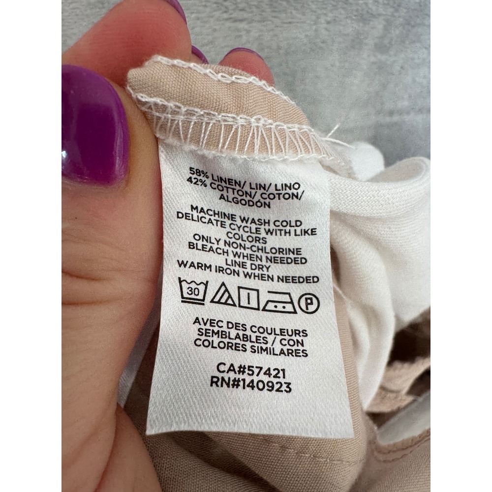 NWT LOFT White Linen Blend Wide Leg Cropped Pants Petite Large LP 32825497 - Picture 10 of 10